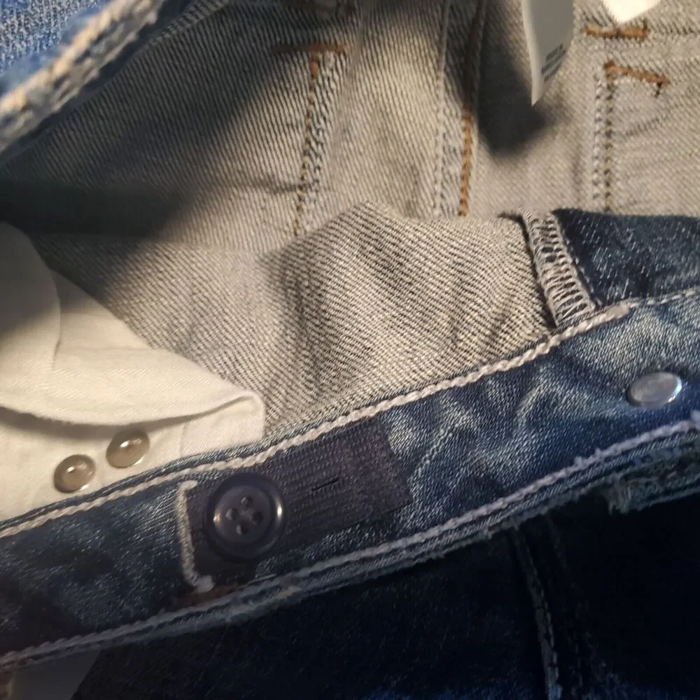 New Gap Girls Size 14 Plus Distressed Straight Slight Flare Jeans Flap Pockets